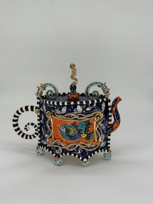 Blue Birds Over Teapot