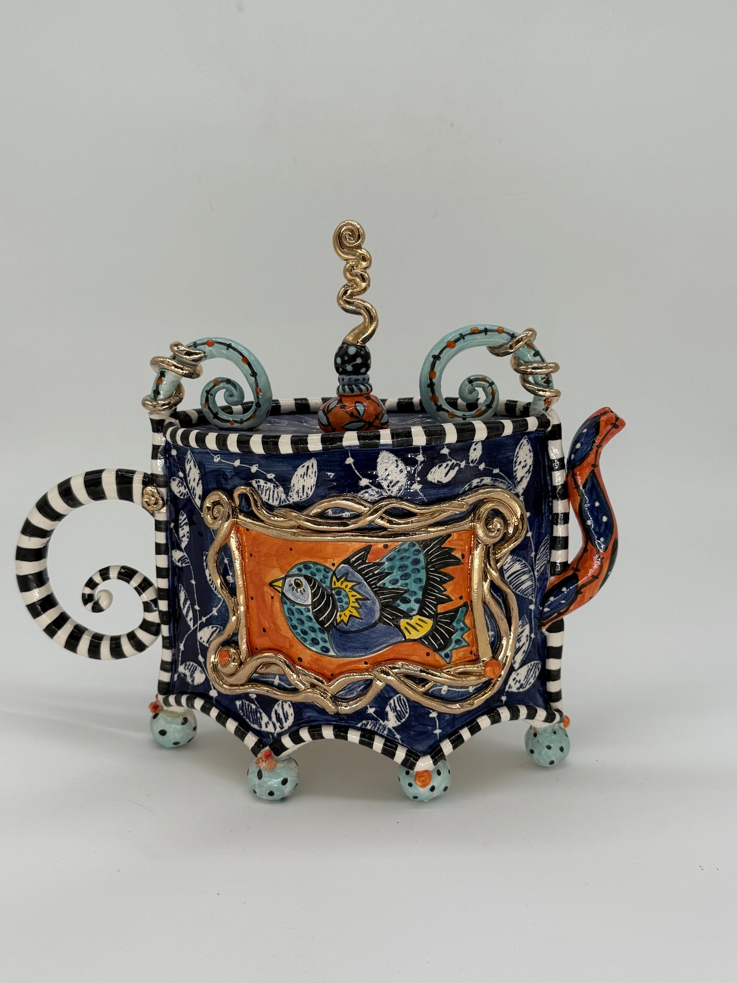 Blue Birds Over Teapot