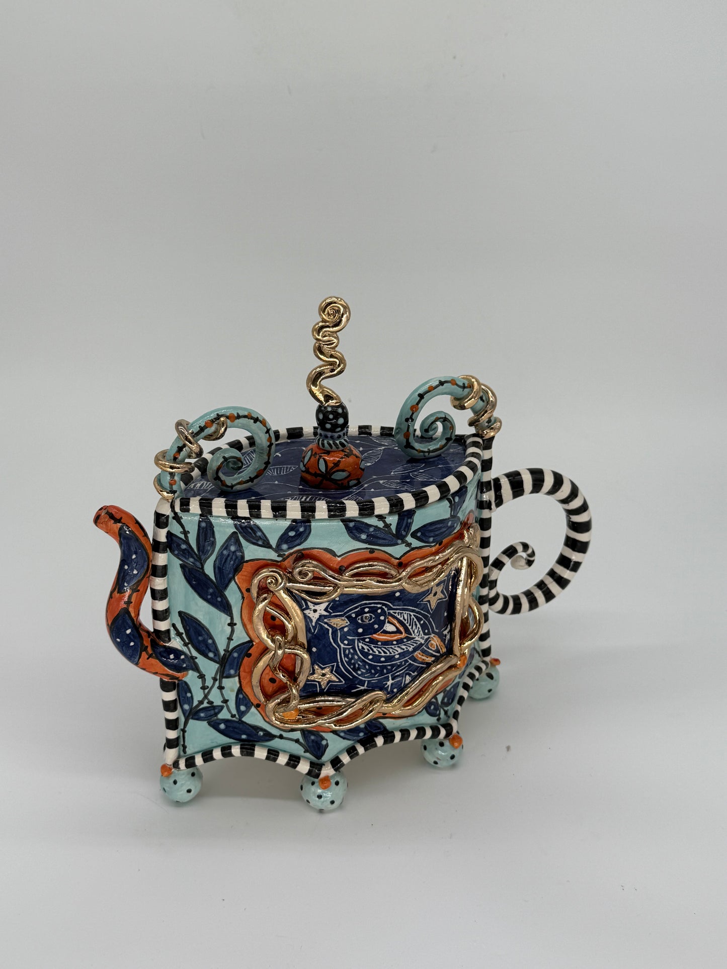 Blue Birds Over Teapot