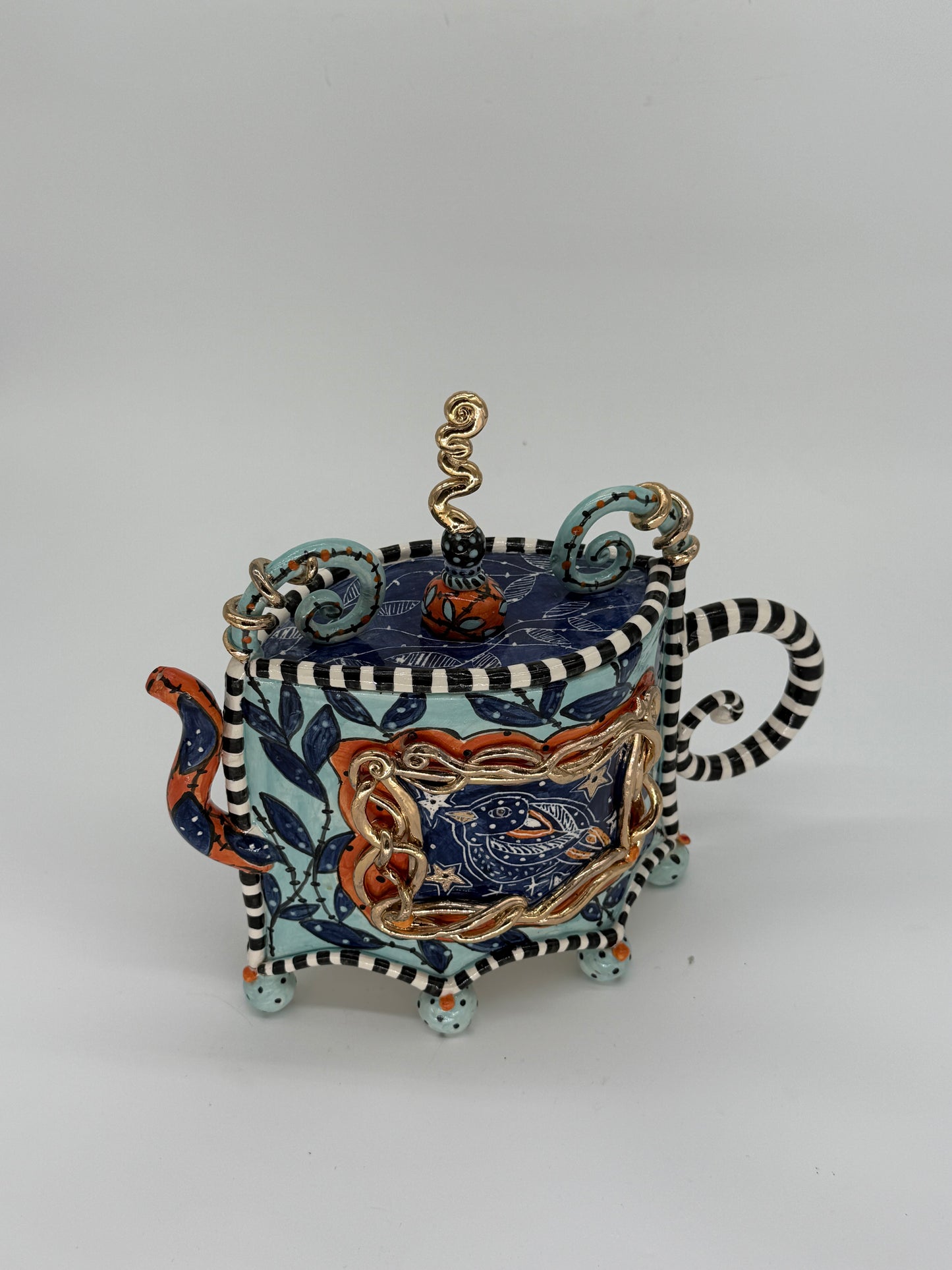 Blue Birds Over Teapot