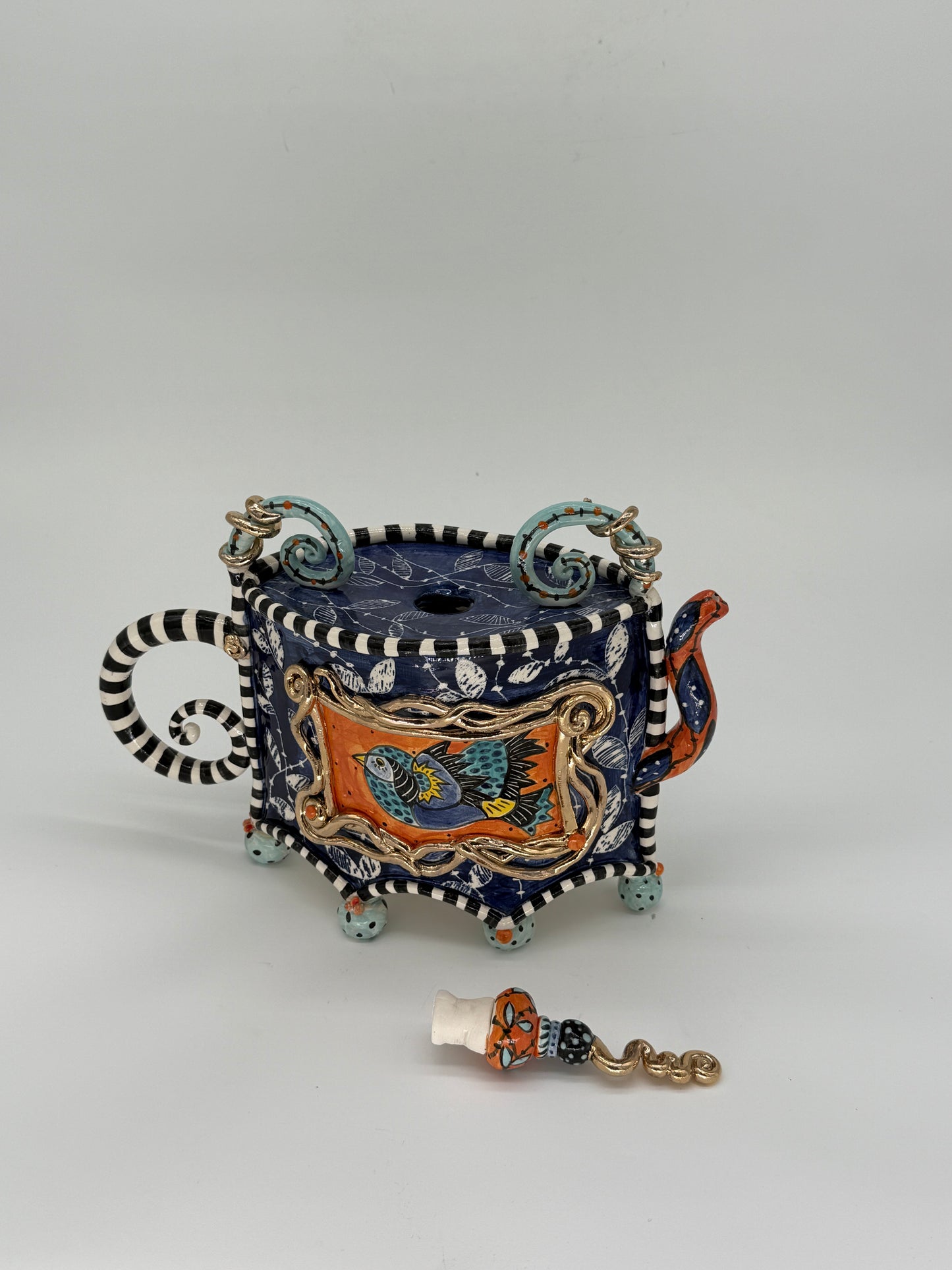 Blue Birds Over Teapot